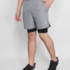 2 In 1 Compression Shorts Grey