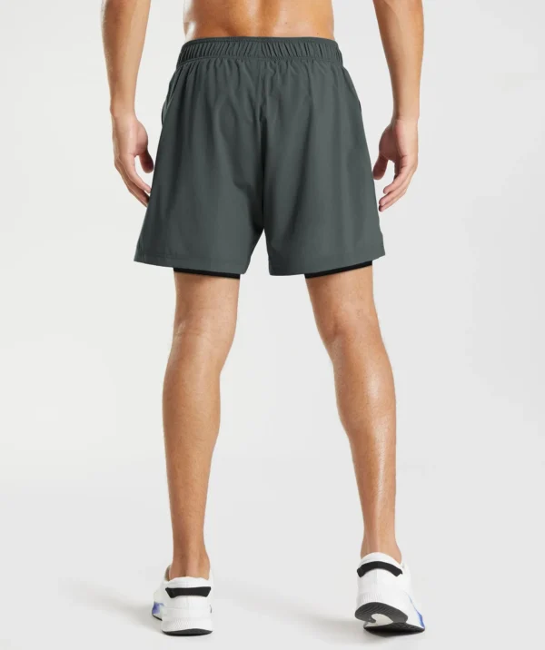 2 In 1 Shorts Charcoal - Jogger Sports