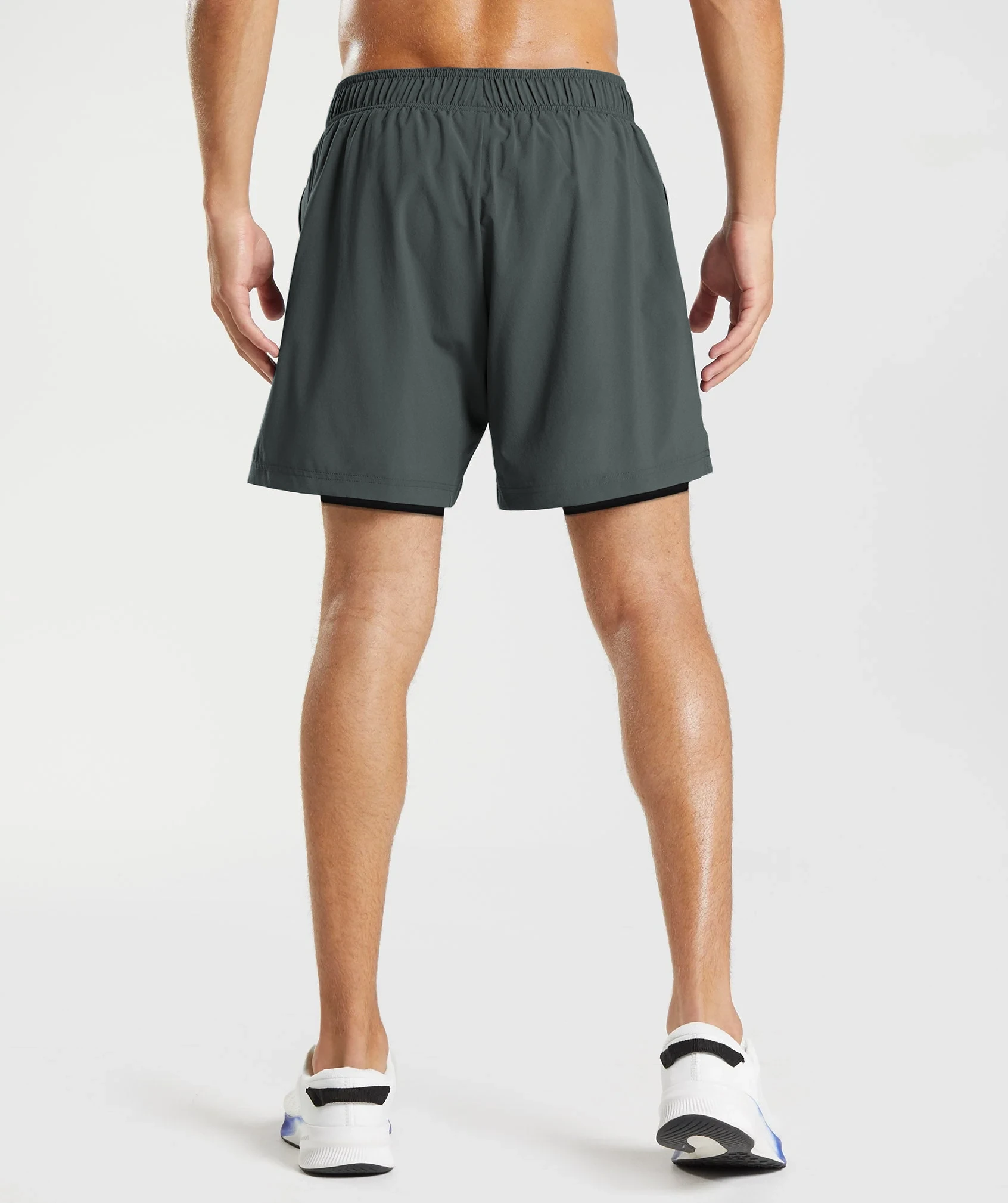 2 in 1 shorts Dark Grey - back