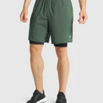 2 In 1 Shorts Green