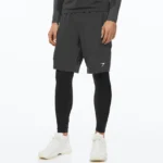 2 In 1 Shorts Full Compression Charcoal