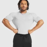 Half Sleeve Compression Tshirt Light Grey