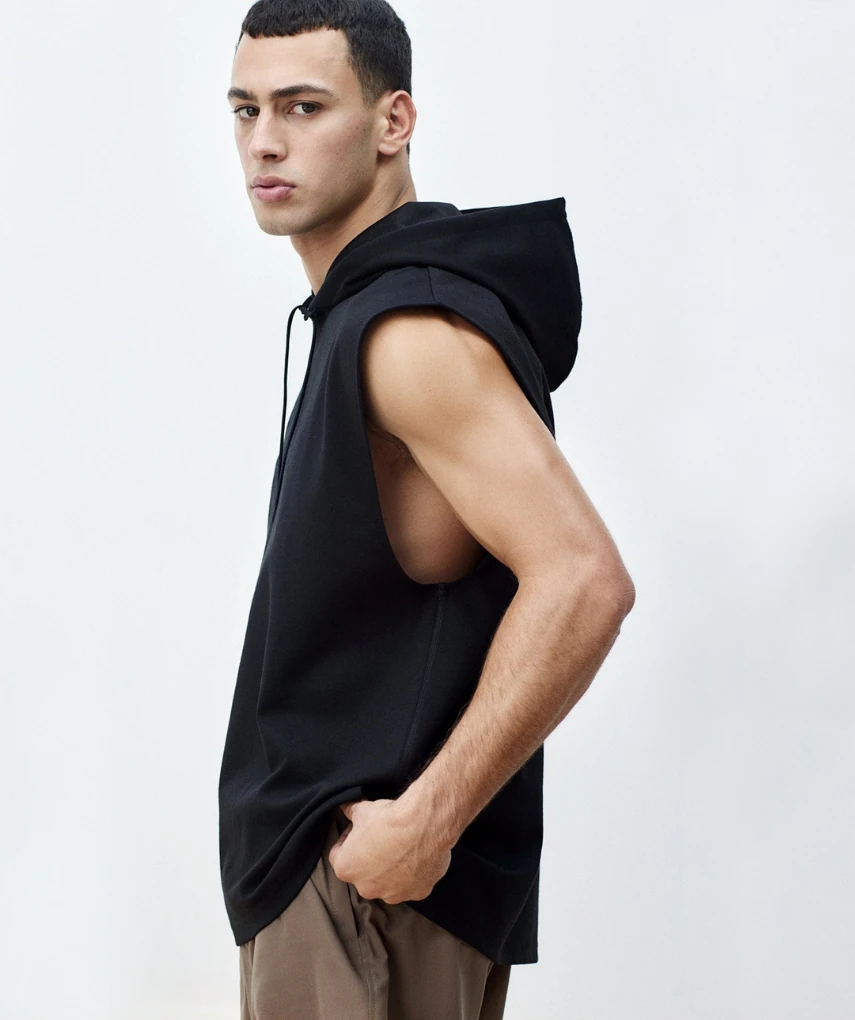 Oversized Drop Arm Tank Hoodie
