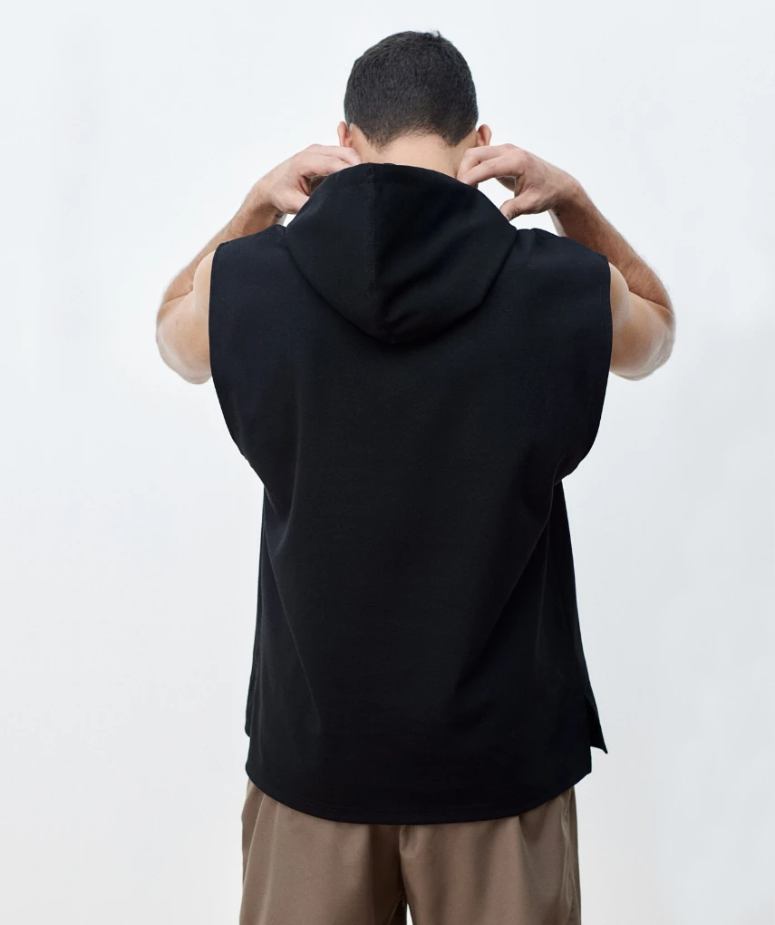 Oversized Drop Arm Tank Hoodie