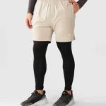 2 In 1 Shorts Full Compression Light Grey