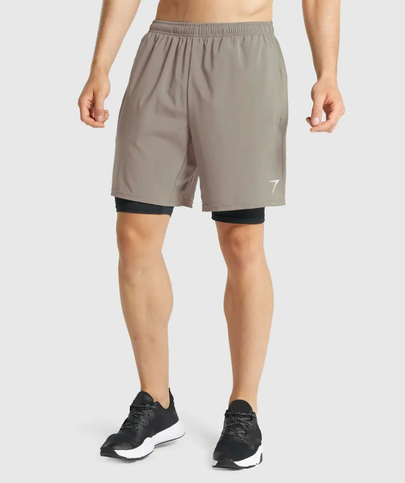 2 In 1 Shorts Coal Silver Mink