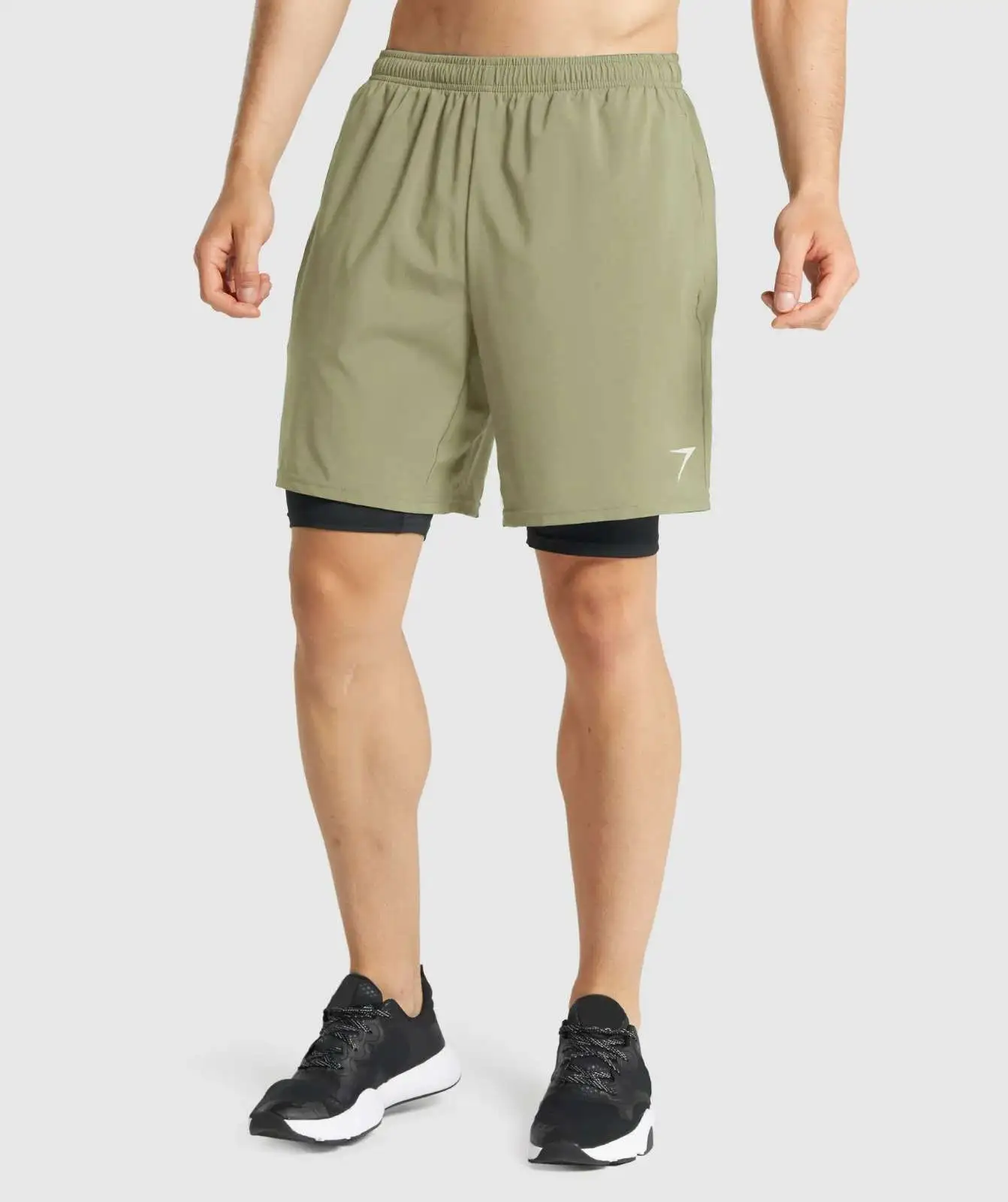 2 In 1 Shorts Golden Olive