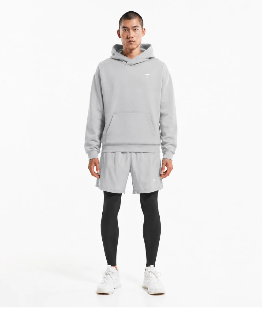 2 In 1 Shorts Full Compression Light Grey