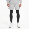 2 In 1 Shorts Full Compression Light Grey