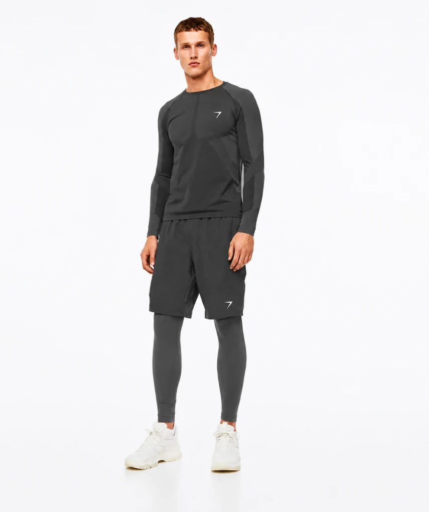 2 In 1 Shorts Full Compression Coal