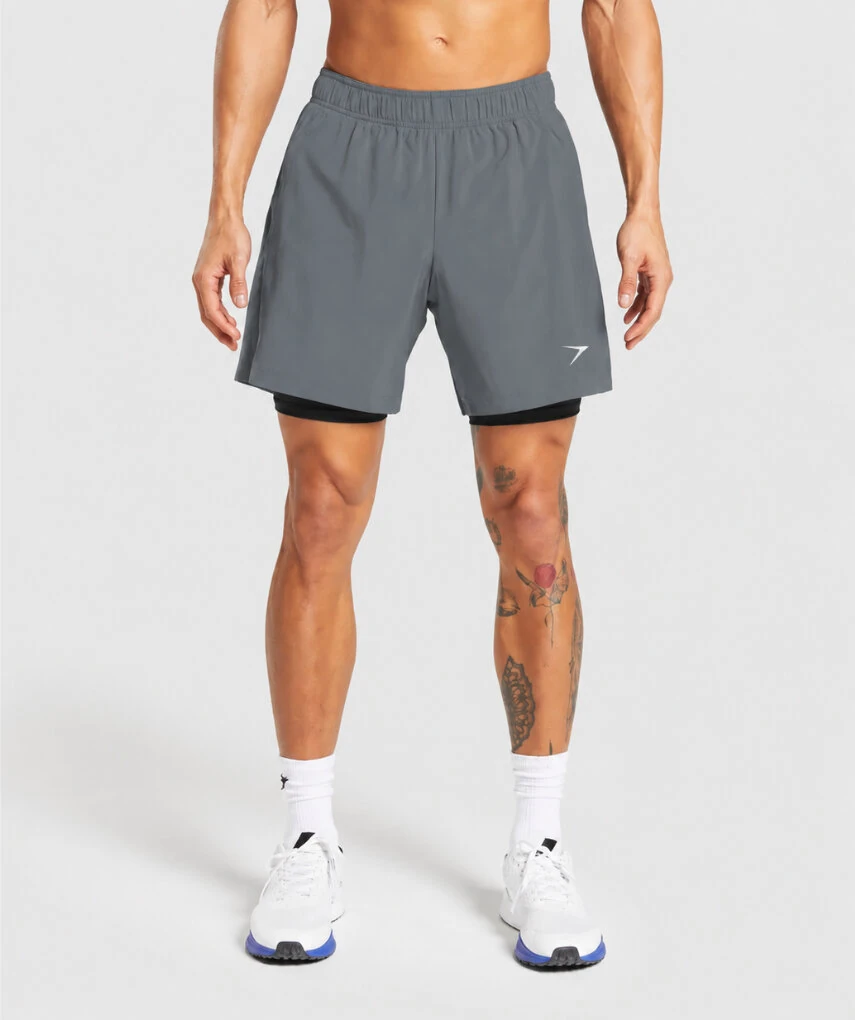 2 In 1 Shorts Medium Grey