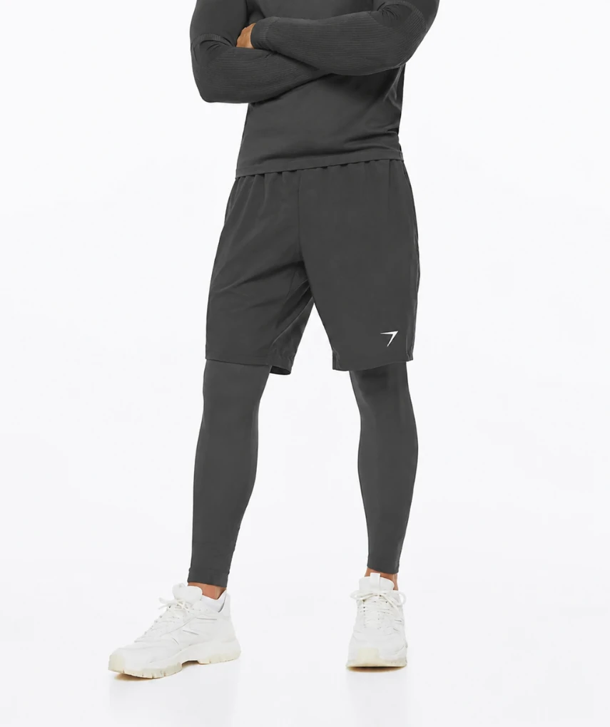 2 In 1 Shorts Full Compression Coal