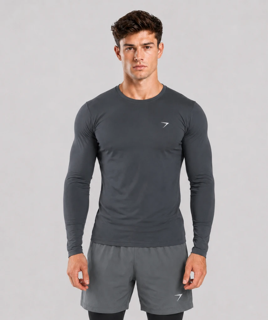 Essential Long Sleeve T-Shirt Charcoal