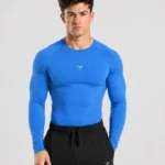 Long Sleeve Compression T-Shirt Shock Blue