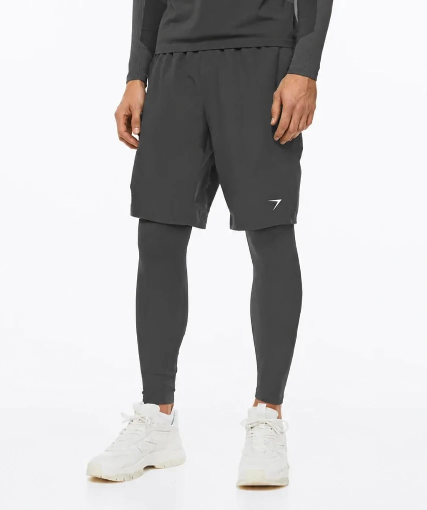 2 In 1 Shorts Full Compression Coal