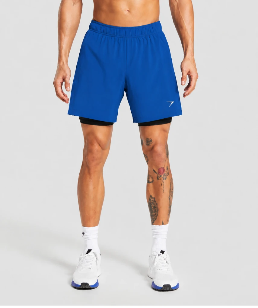 2 In 1 Shorts Royal Blue