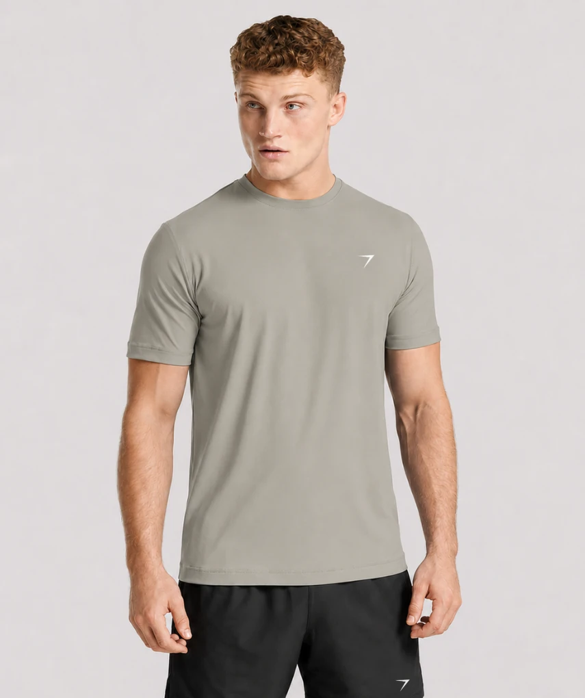 Essential Muscle Fit T-shirt Stone Grey
