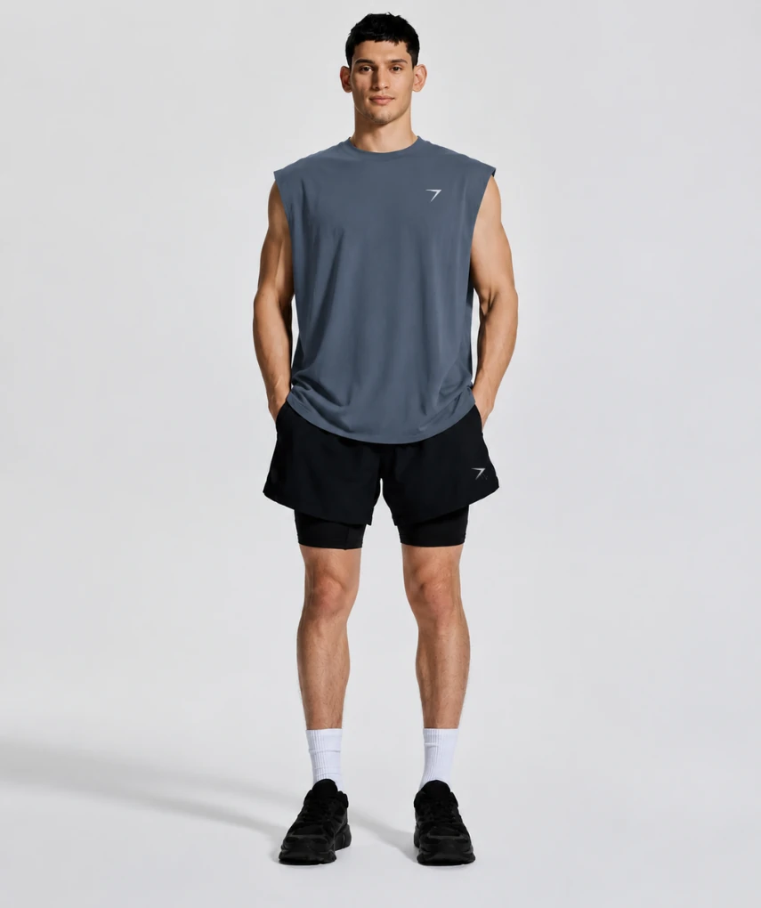 Essential Oversized Tank Dark Grey