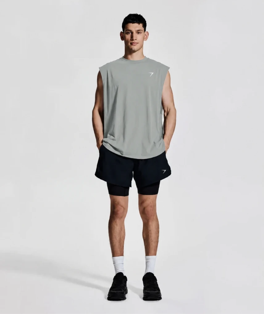 Essential Oversized Tank Light Grey