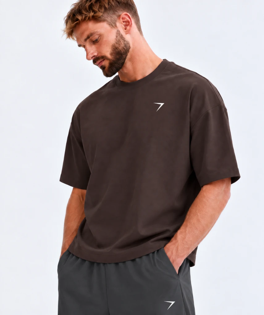 Oversized Boxy Style T-Shirt Coffee