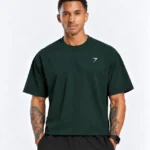 Oversized Boxy Style T-Shirt Forest Green