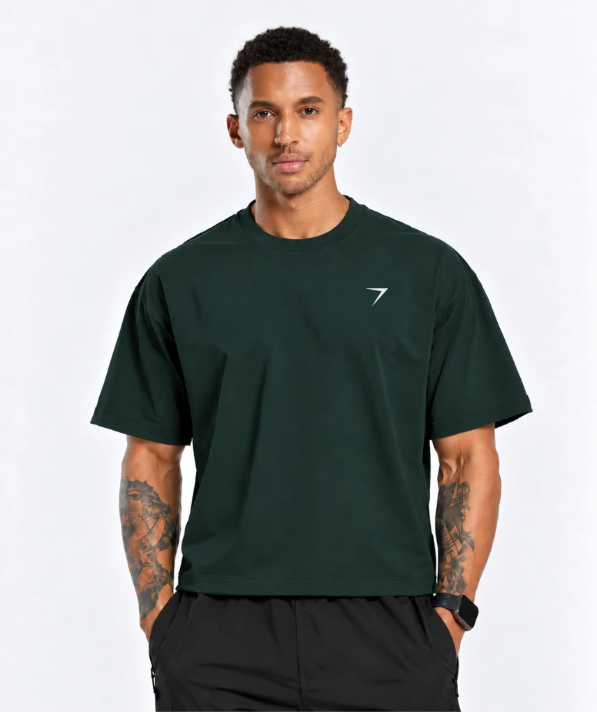 Oversized Boxy Style T-Shirt Forest Green